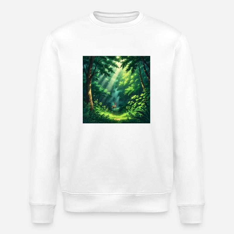 Magical forest view - Stanley/Stella ROLLER Unisex Organic Sweatshirt - white