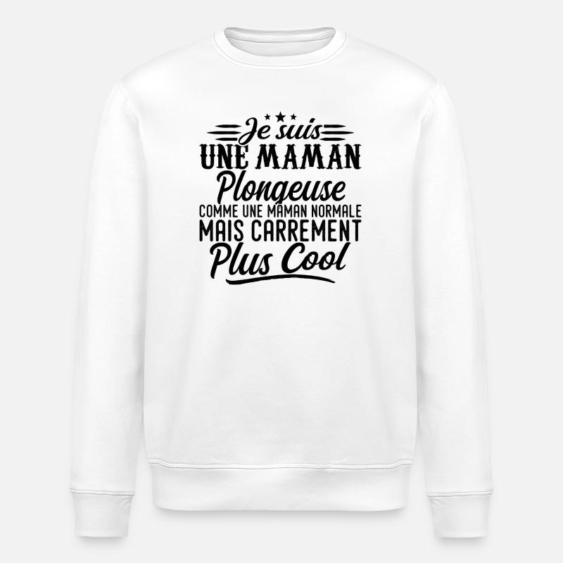 Tauchende Mama: normal, aber knallharter - Stanley/Stella Unisex Bio-Sweatshirt ROLLER - Weiß