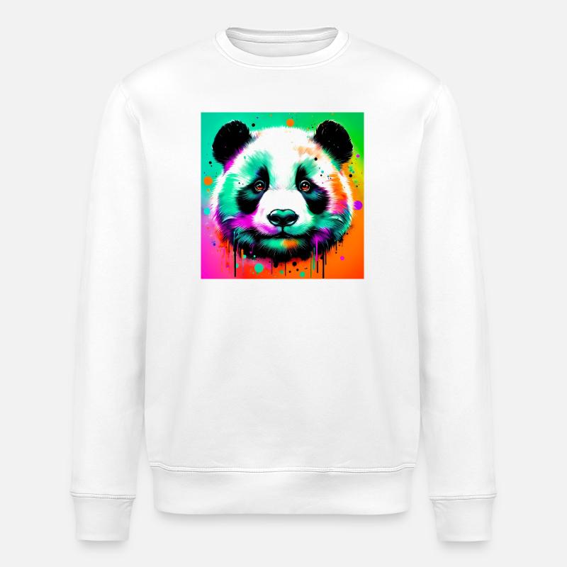 panda - Stanley/Stella ROLLER Unisex Organic Sweatshirt - white