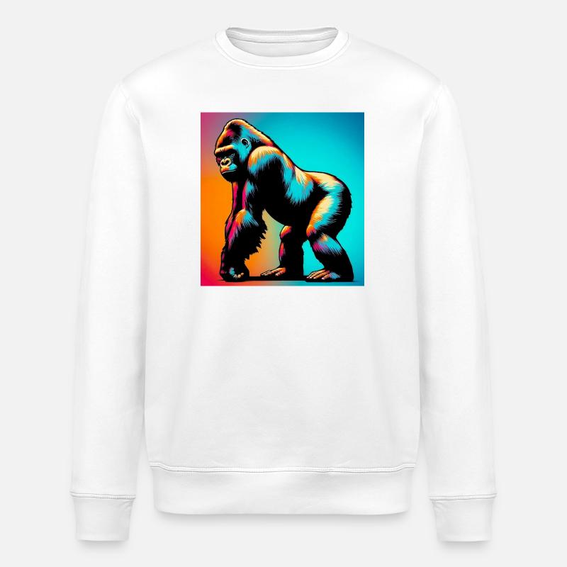 gorilla - Stanley/Stella ROLLER Unisex Organic Sweatshirt - white