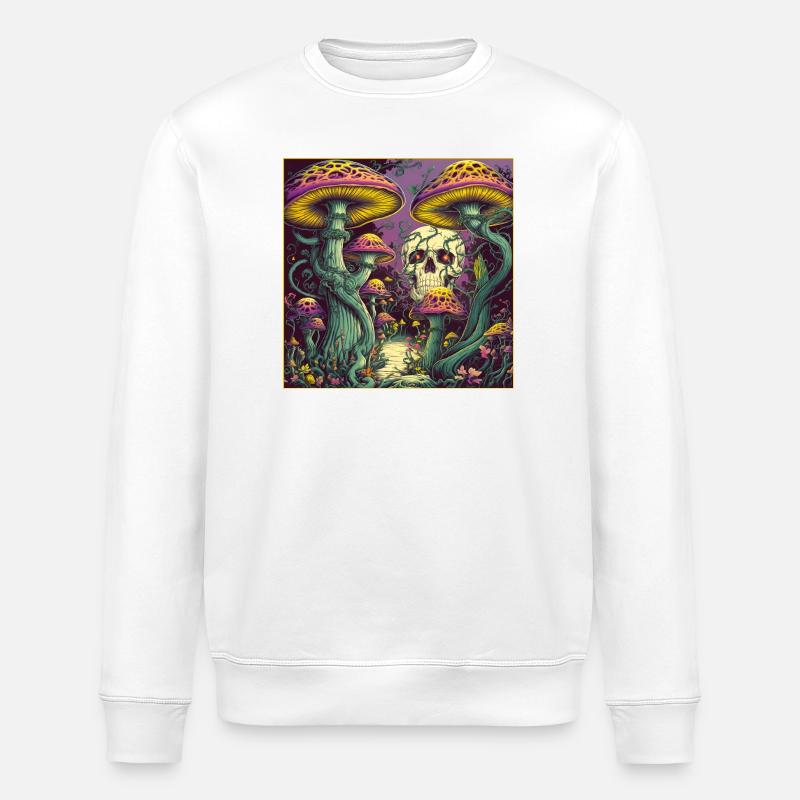 Pilz Wald Schädel Design - Stanley/Stella Unisex Bio-Sweatshirt ROLLER - Weiß
