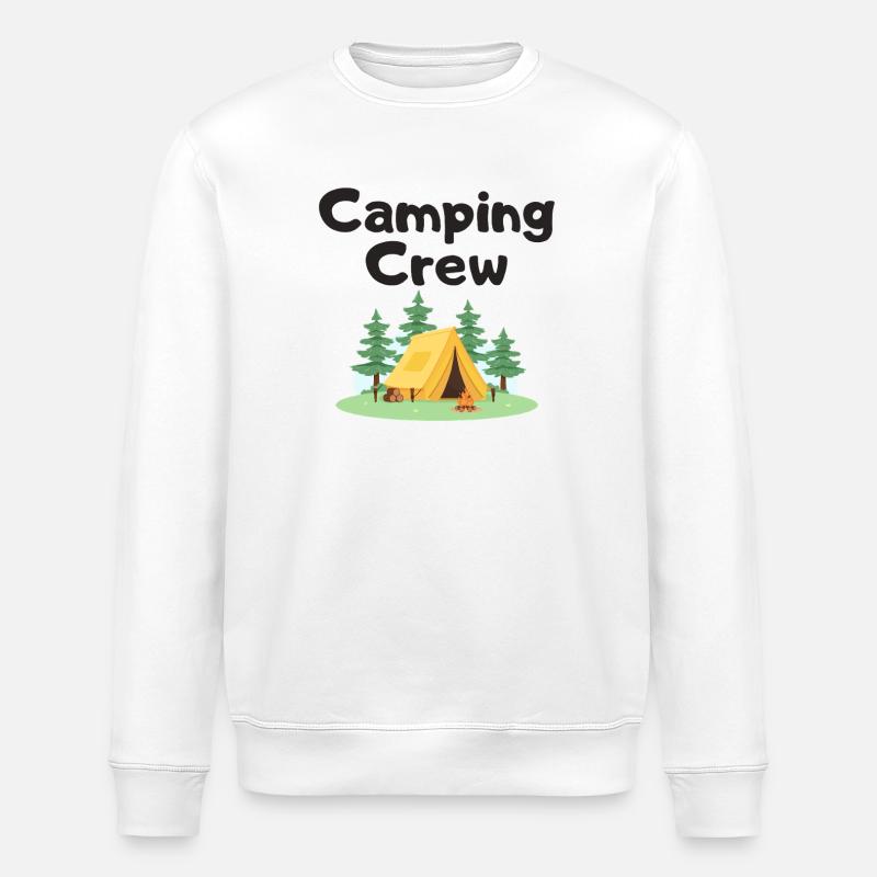 Abenteuer Camping Zelt Design - Stanley/Stella Unisex Bio-Sweatshirt ROLLER - Weiß