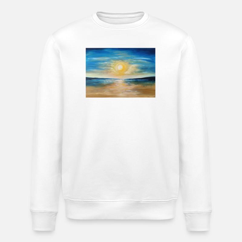 Sunset Reflection Over Calm Waters - Stanley/Stella ROLLER Unisex Organic Sweatshirt - white