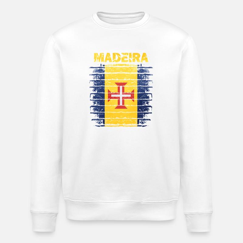 Makeda flag design with island pattern - Stanley/Stella ROLLER Unisex Organic Sweatshirt - white