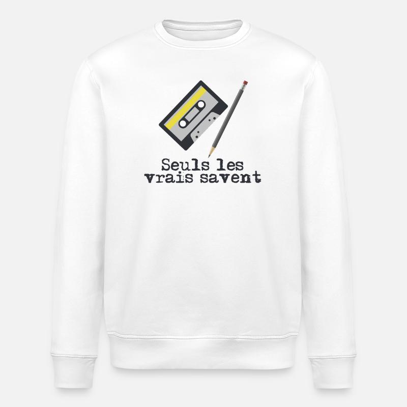 Les_vrais_savent - Stanley/Stella Unisex Bio-Sweatshirt ROLLER - Weiß