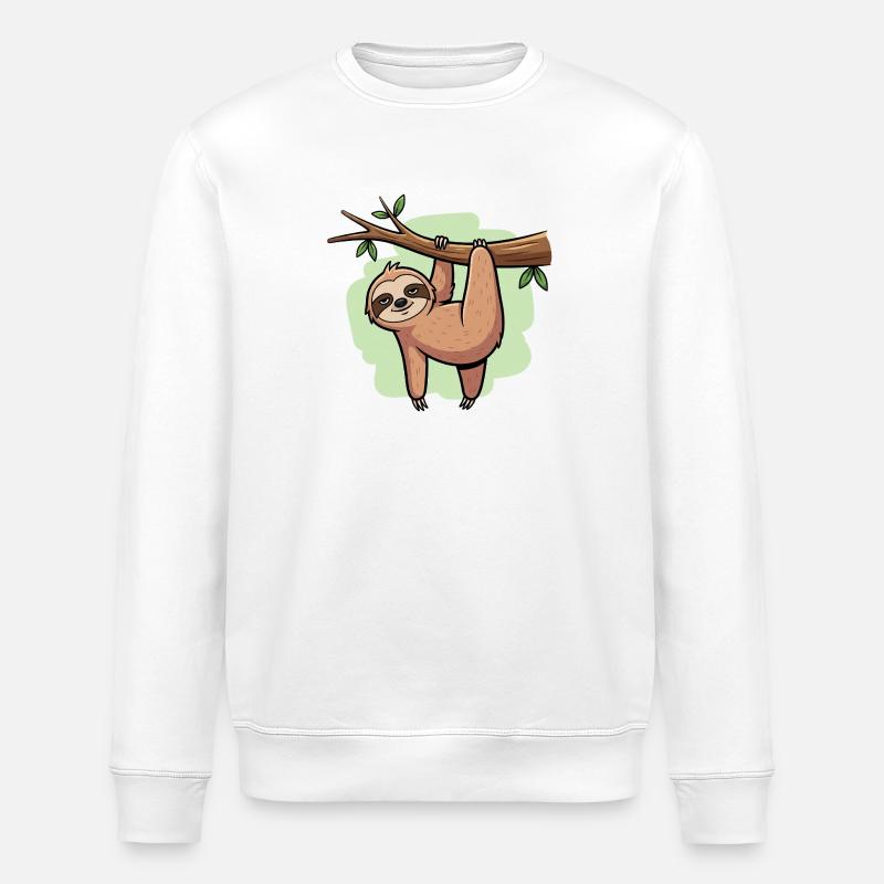 Sloth - Stanley/Stella ROLLER Unisex Organic Sweatshirt - white