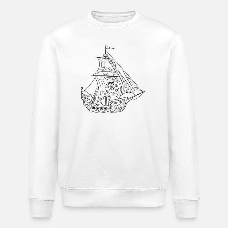 Bateau pirate - Sweat bio ROLLER Stanley/Stella Unisexe - blanc