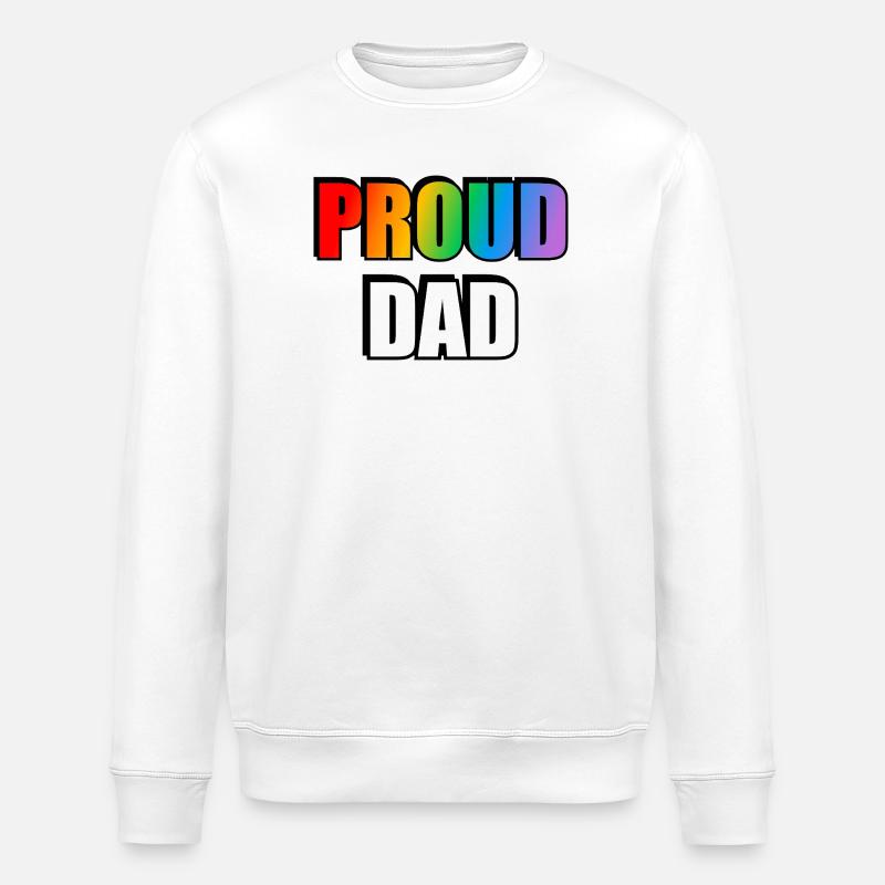 Regenbogen Stolz Papa Design - Stanley/Stella Unisex Bio-Sweatshirt ROLLER - Weiß