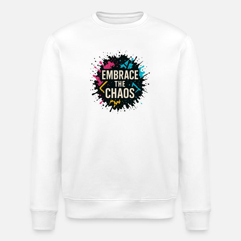 Embrace the Chaos – Splash - Stanley/Stella Unisex Bio-Sweatshirt ROLLER - Weiß
