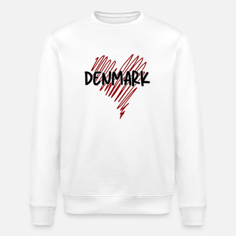 Fierté danoise, cœur Danemark - Sweat bio ROLLER Stanley/Stella Unisexe - blanc