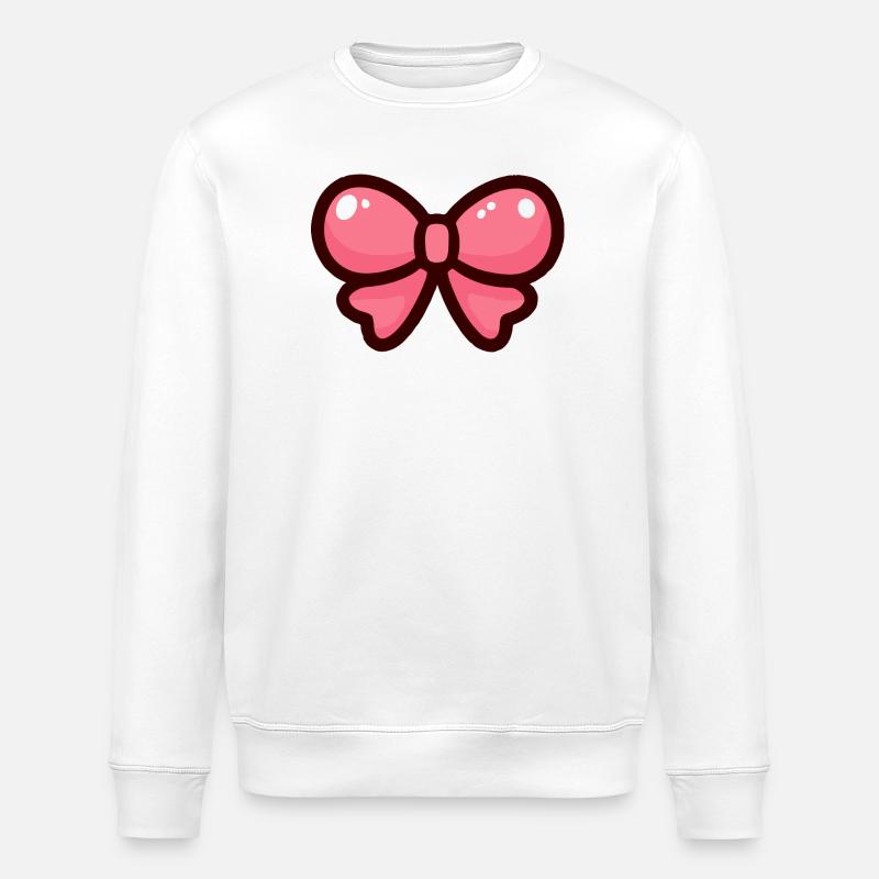 Rosa Cartoon Schleife Design - Stanley/Stella Unisex Bio-Sweatshirt ROLLER - Weiß