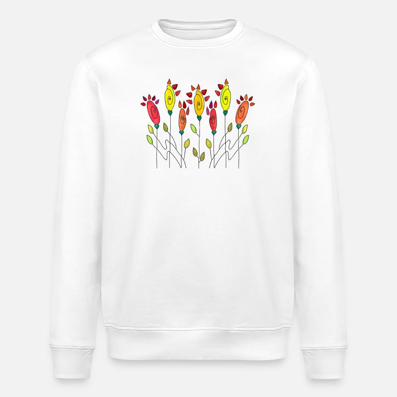 Flowers - Stanley/Stella ROLLER Unisex Organic Sweatshirt - white