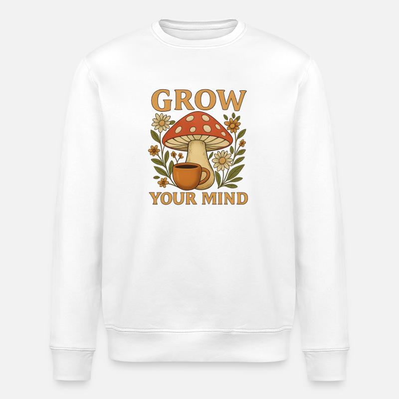 Wachstum Geist Pilz Blumen Design - Stanley/Stella Unisex Bio-Sweatshirt ROLLER - Weiß