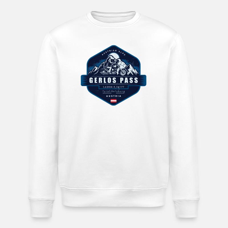 Gerlos Pass , Austrian Alps, Austria - Stanley/Stella ROLLER Unisex Organic Sweatshirt - white