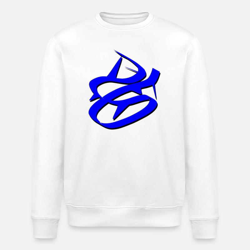 Dynamic Blue Graffiti Design - Stanley/Stella ROLLER Unisex Organic Sweatshirt - white