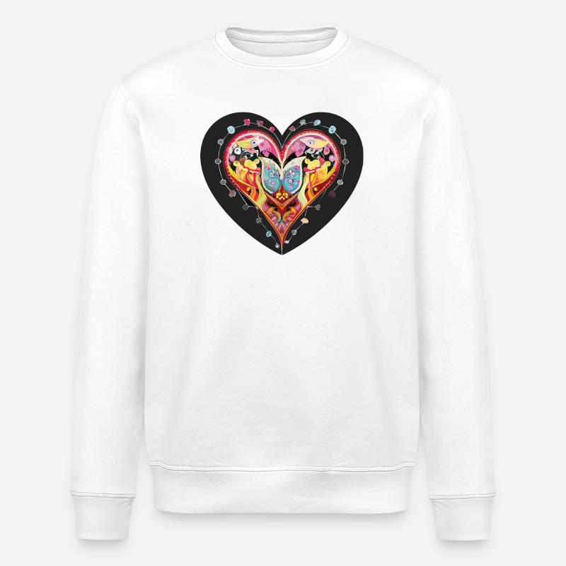 Herz_2 - Stanley/Stella ROLLER Unisex Organic Sweatshirt - white