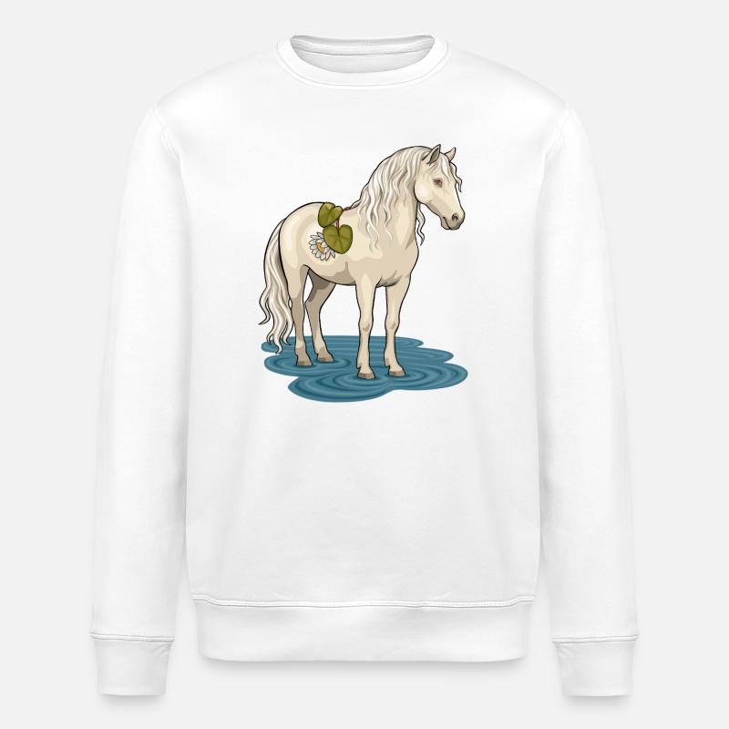 Le cheval de ruisseau - Sweat bio ROLLER Stanley/Stella Unisexe - blanc