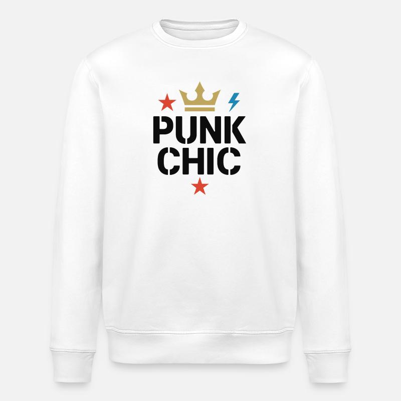 Punk Chic – Krone & Blitz - Stanley/Stella ROLLER Unisex Organic Sweatshirt - white