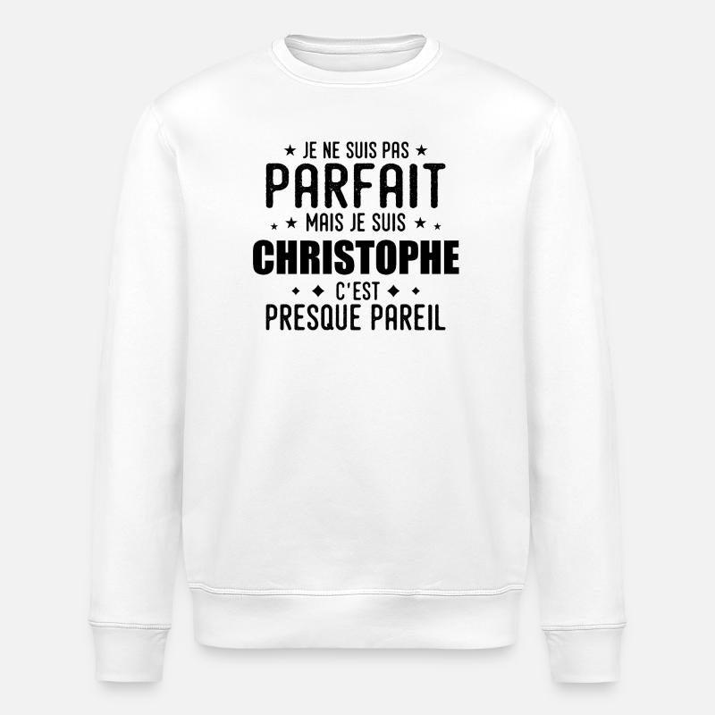 Christophe: authentic, imperfect, top, proud - Stanley/Stella ROLLER Unisex Organic Sweatshirt - white