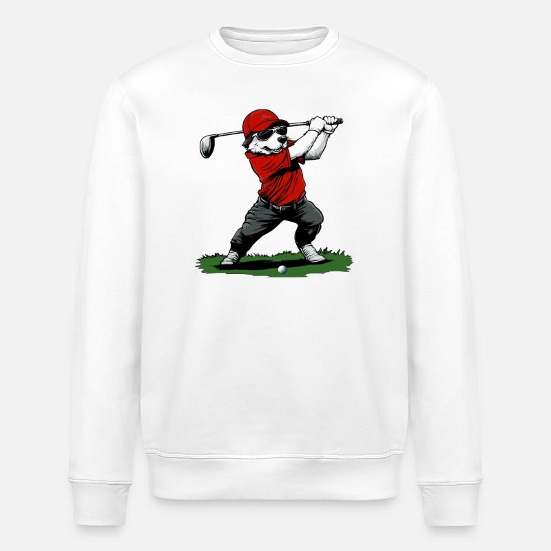 Hund Golf - Stanley/Stella Unisex Bio-Sweatshirt ROLLER - Weiß
