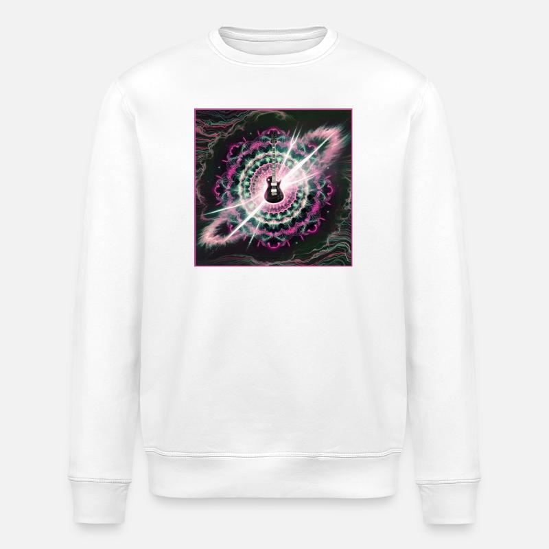 Neon Cosmic Guitar Explosion - Stanley/Stella Unisex Bio-Sweatshirt ROLLER - Weiß