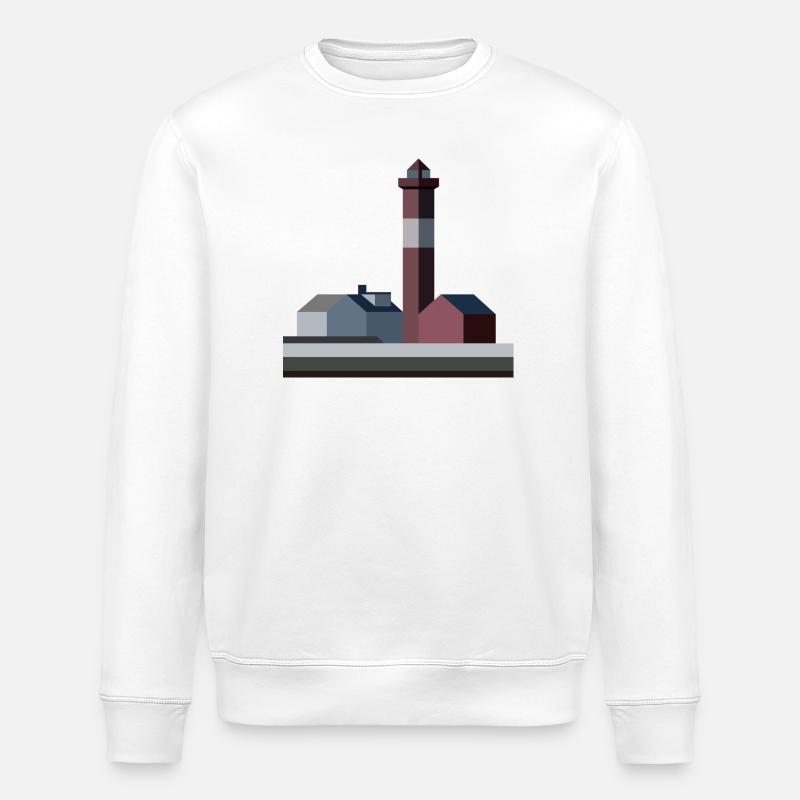 Stylized Starfish Lighthouse - Stanley/Stella ROLLER Unisex Organic Sweatshirt - white