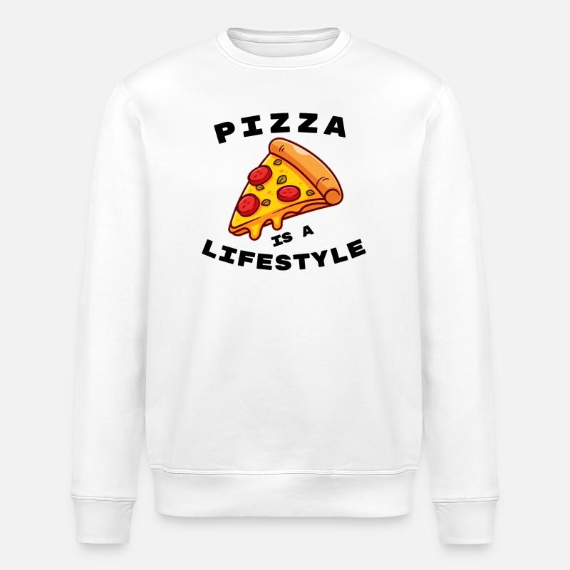 La pizza est un mode de vie - Sweat bio ROLLER Stanley/Stella Unisexe - blanc