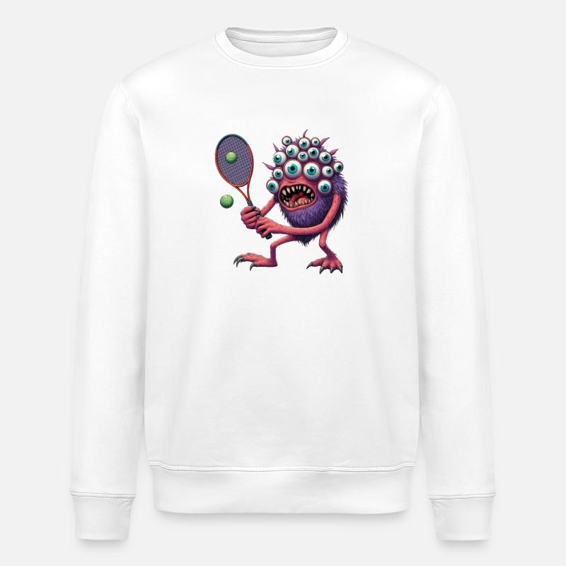 Psychedelisches Tennismonster - Stanley/Stella Unisex Bio-Sweatshirt ROLLER - Weiß