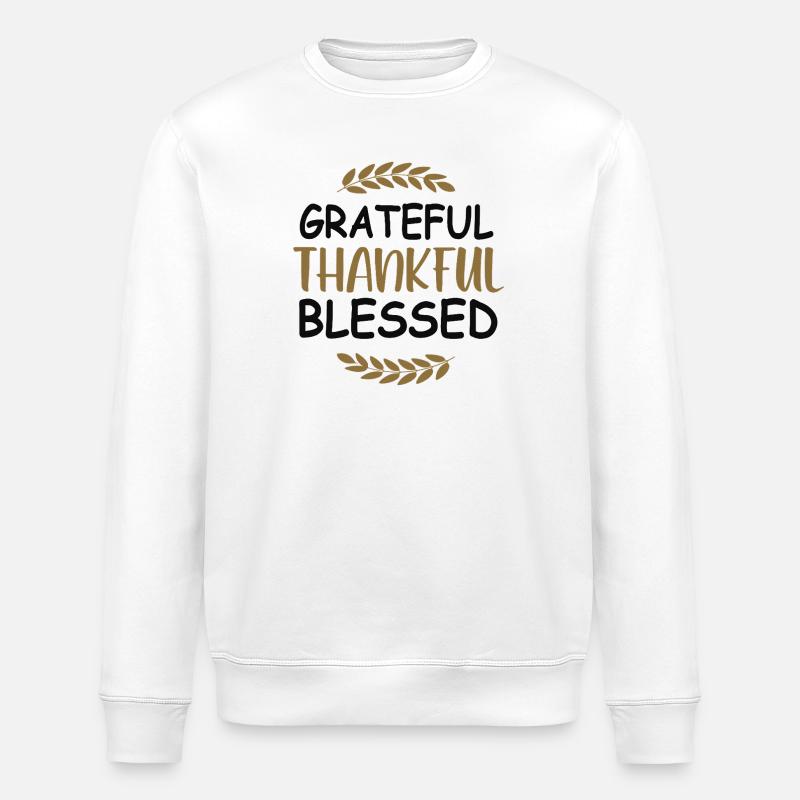 Dankbar Dankbar Gnadenzitat - Stanley/Stella Unisex Bio-Sweatshirt ROLLER - Weiß
