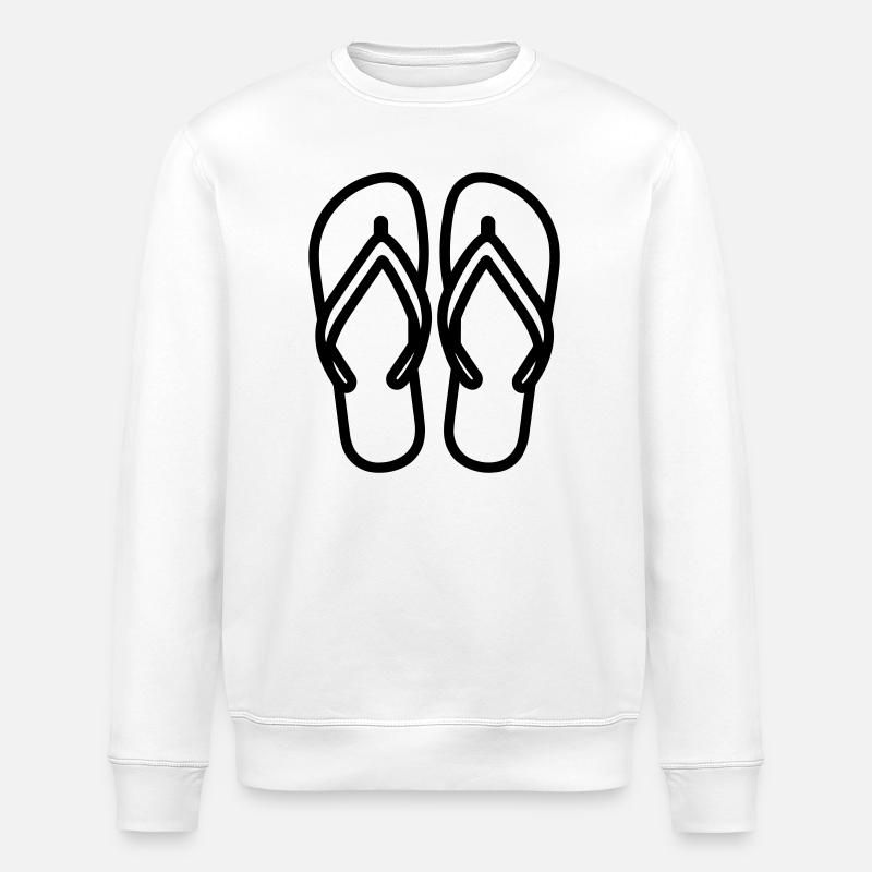 Flip flops - Stanley/Stella ROLLER Unisex Organic Sweatshirt - white