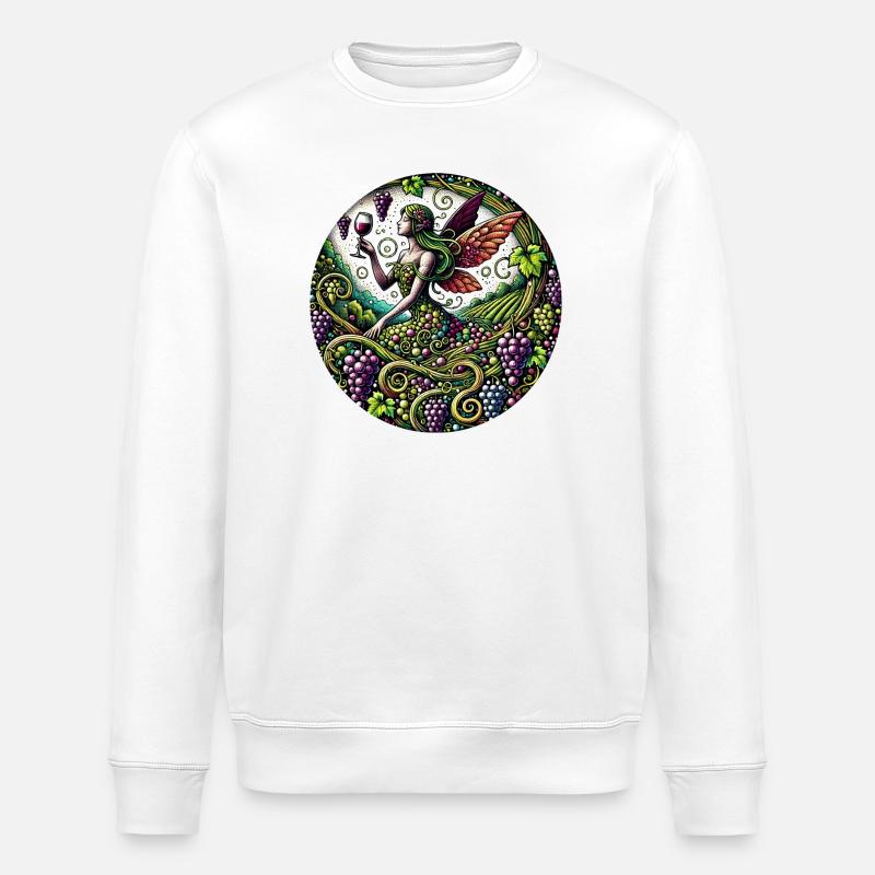 Verzauberte Weinberg-Feenillustration - Stanley/Stella Unisex Bio-Sweatshirt ROLLER - Weiß