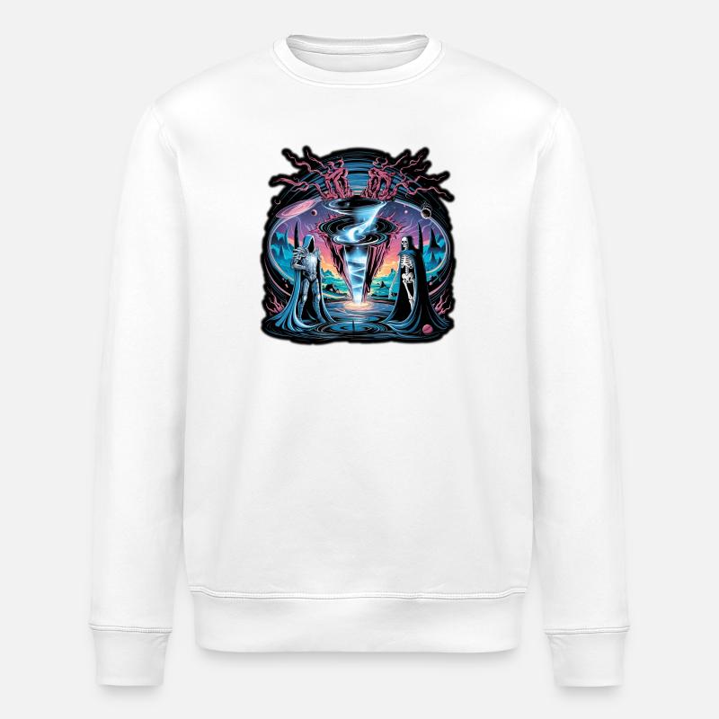 Kosmischer Riss mit Leerenwächtern - Stanley/Stella Unisex Bio-Sweatshirt ROLLER - Weiß
