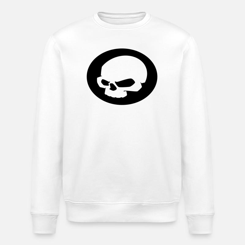 Crâne - Sweat bio ROLLER Stanley/Stella Unisexe - blanc