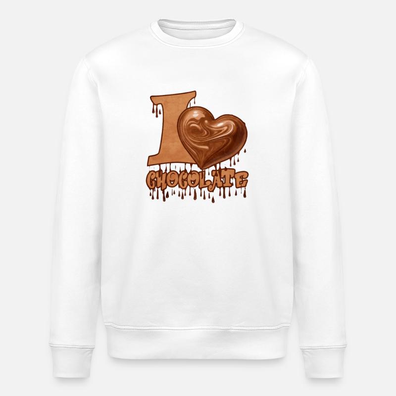 Chocolate heart with melanin effect - Stanley/Stella ROLLER Unisex Organic Sweatshirt - white