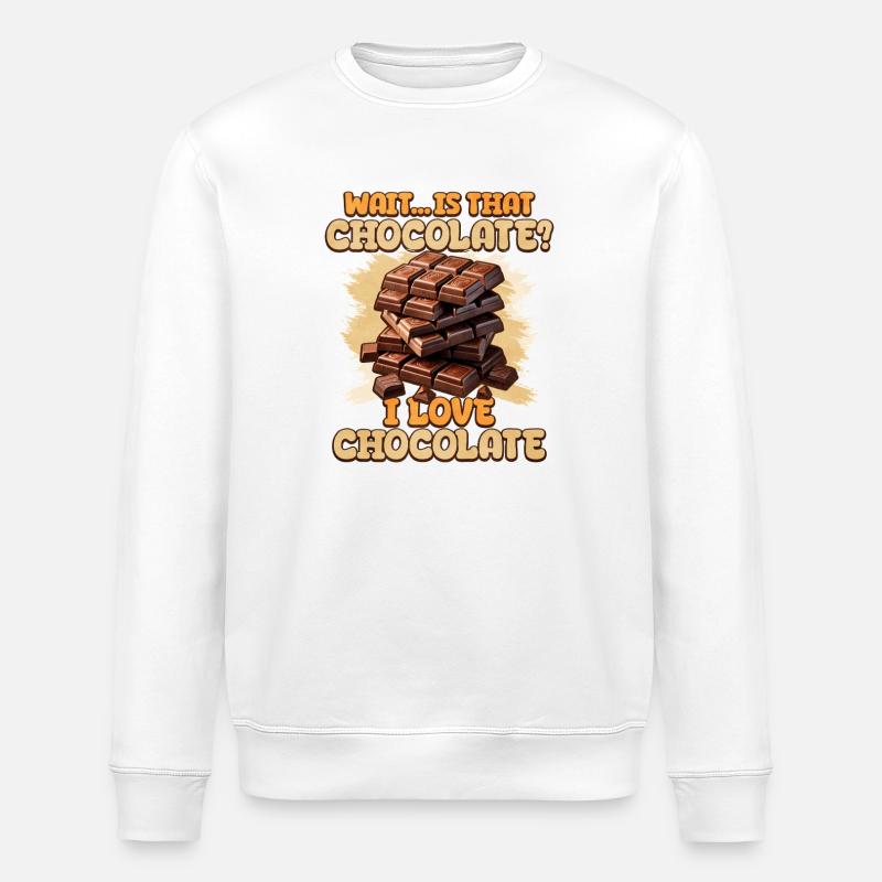 Schokoladen-Wahn Spruchdesign - Stanley/Stella Unisex Bio-Sweatshirt ROLLER - Weiß
