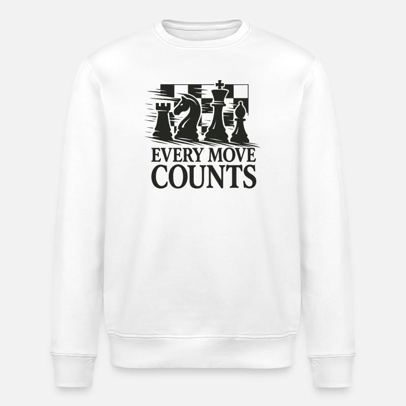 Strategisches Schachkunstwerk - Stanley/Stella Unisex Bio-Sweatshirt ROLLER - Weiß