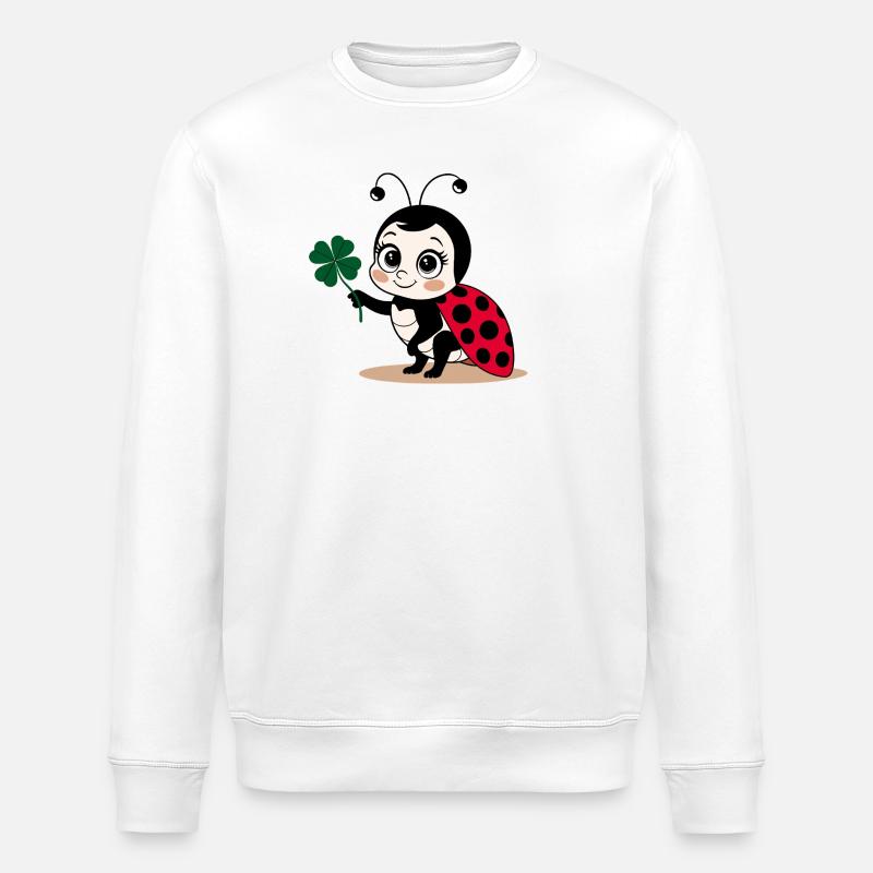 Marienkäfer Kleeblatt Glücksbringer Glück - Stanley/Stella Unisex Bio-Sweatshirt ROLLER - Weiß