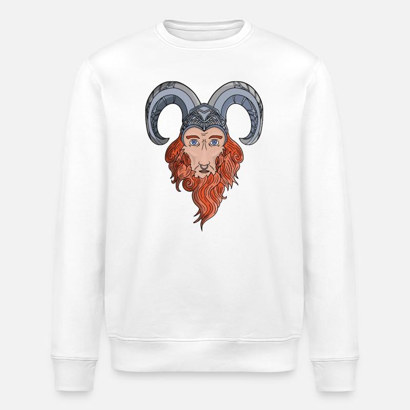 Wikinger-Mythologie Gehörnter Gott - Stanley/Stella Unisex Bio-Sweatshirt ROLLER - Weiß