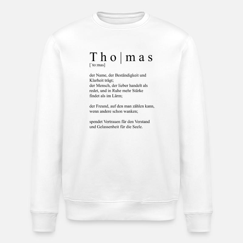 Thomas Definition Typography - Stanley/Stella ROLLER Unisex Organic Sweatshirt - white