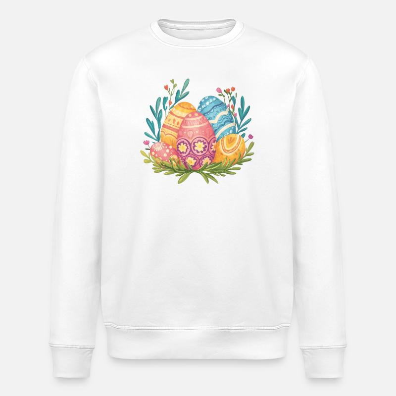 Easter egg - Stanley/Stella ROLLER Unisex Organic Sweatshirt - white