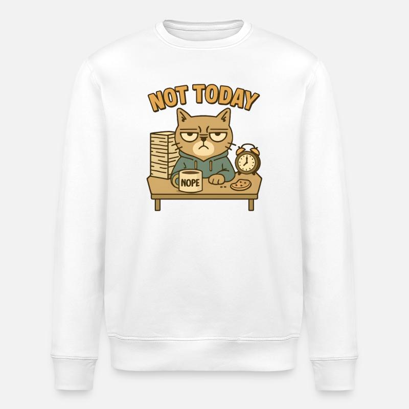 Eigensinnige Katze - Stanley/Stella Unisex Bio-Sweatshirt ROLLER - Weiß