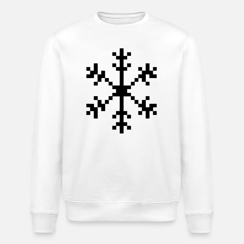Flocon de neige pixel art - Sweat bio ROLLER Stanley/Stella Unisexe - blanc