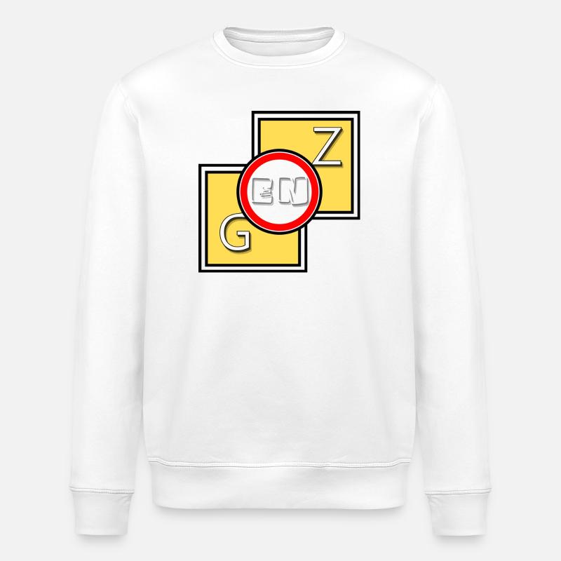 Genz Abstraktes Logo - Stanley/Stella Unisex Bio-Sweatshirt ROLLER - Weiß
