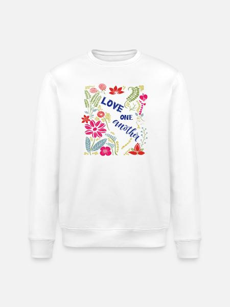 Love One Another - Stanley/Stella ROLLER Unisex Organic Sweatshirt - white
