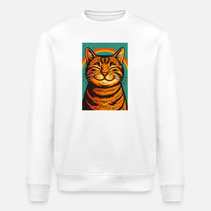 Chat heureux, Chats d’amour - Sweat bio ROLLER Stanley/Stella Unisexe - blanc