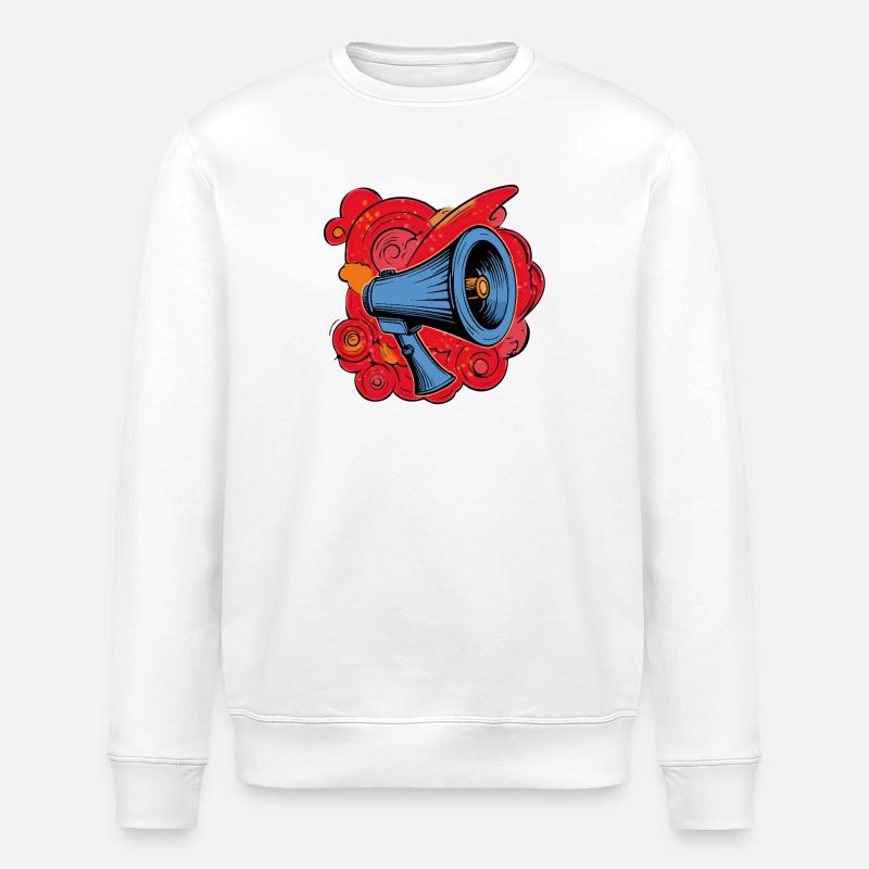 Haut-parleur graffiti avec explosions vibrantes - Sweat bio ROLLER Stanley/Stella Unisexe - blanc