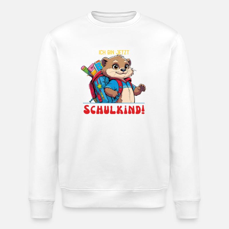 Abenteuerlicher Schulotter zum Schulstart - Stanley/Stella Unisex Bio-Sweatshirt ROLLER - Weiß
