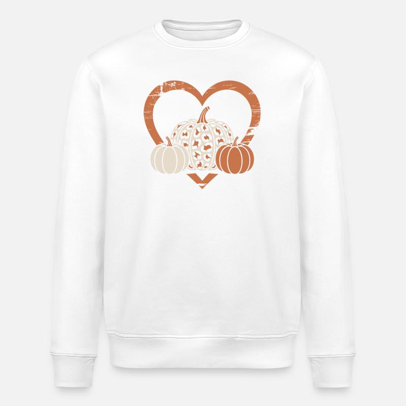 Leopard-Print Kürbis - Stanley/Stella Unisex Bio-Sweatshirt ROLLER - Weiß