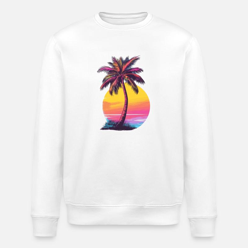 Palmier - Sweat bio ROLLER Stanley/Stella Unisexe - blanc