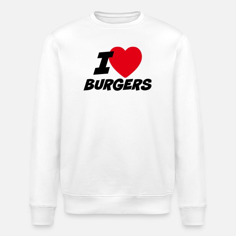 Ich liebe Burger - Stanley/Stella Unisex Bio-Sweatshirt ROLLER - Weiß